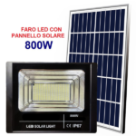 Faro Led 800W Solare Con Pannello Crepuscolare - IP67 Luce Bianca