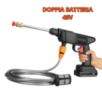 Pistola Idropulitrice Doppia Batteria 48V | Getto Regolabile e Accessori | Pulizia Potente e Versatile