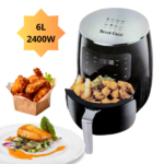 Friggitrice ad Aria 6 Litri 2400W | Cesto Antiaderente, Touch Screen LCD