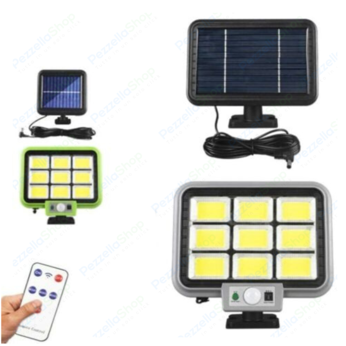 Faro Faretto con Pannello Solare 252 led COB Sensore Di Movimento