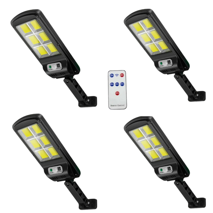 Kit 4 Lampioni Faretti Con Pannello Solare Led Sensore Di Movimento Crepuscolare Esterno