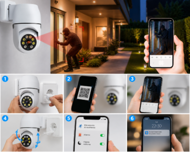 Telecamera Wi-Fi Smart HD 1080P Spina 360° Telecamera Wi-Fi Smart HD 1080P Spina 360°
