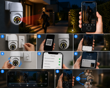 Telecamera Wi-Fi Smart HD 1080P Spina 360° Telecamera Wi-Fi Smart HD 1080P Spina 360°