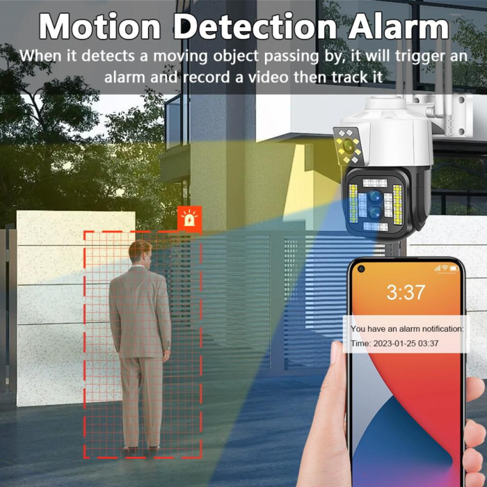 Telecamera WIFI PTZ Doppio Obiettivo da 2mp + 2mp IP66 Tracciamento Automatico
