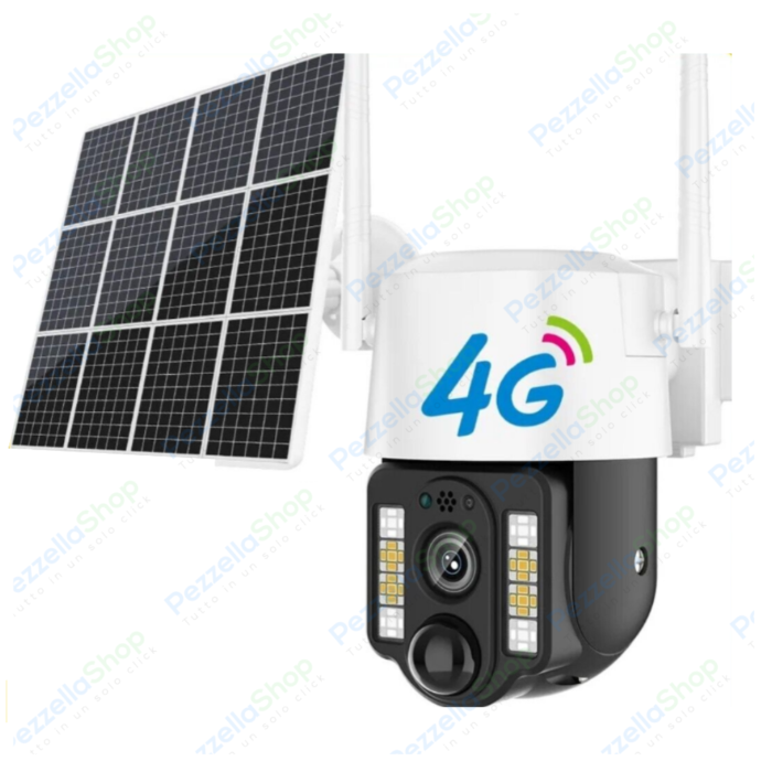 Telecamera Solare PTZ 4G | 360° Infrarossi, Ricarica Solare, Controllo da Remoto