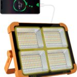 Faro Led Solare Ricaricabile Da Lavoro 300w Luce Fredda e Calda RGB Power bank