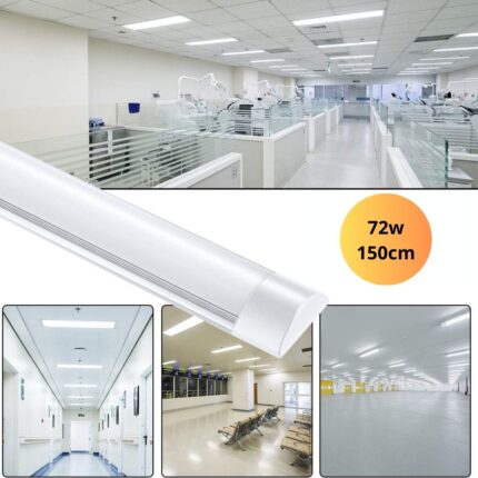 Anten 2pz Plafoniera Da Officina 150cm 45W | 4950lm Collegabili Tubo Neon LED | Bianco Freddo(6000K) IP65 Impermeabile Plafoniere LED A Soffitto, Per Garage Ufficio Cantina Cucina Supermercato