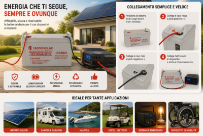 Batteria 150Ah GEL 12V per Accumulo Fotovoltaico | Ideale per Camper e Baite Batteria 150Ah GEL 12V per Accumulo Fotovoltaico | Ideale per Camper e Baite