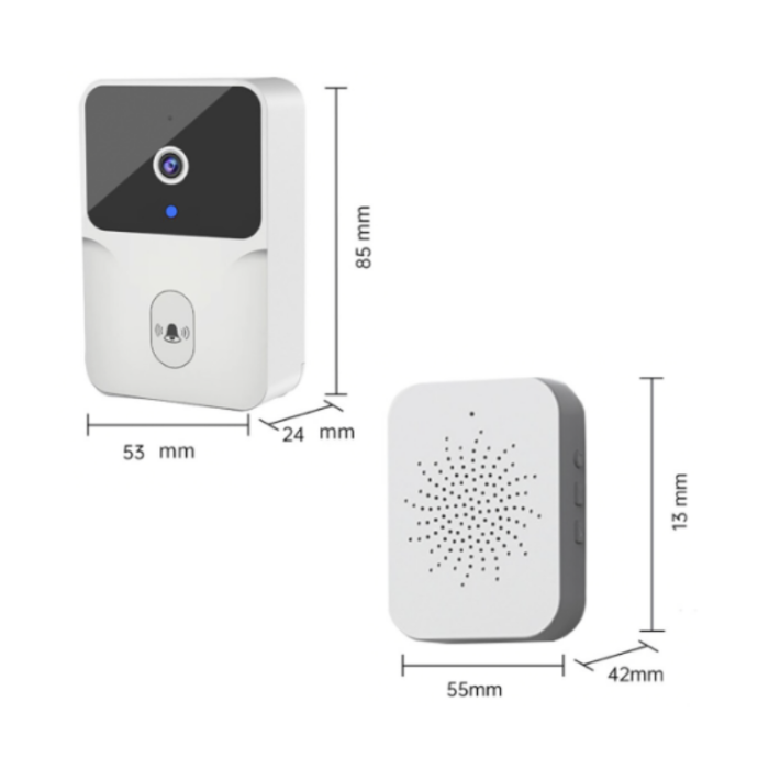 Campanello con Videocamera, Wireless, App sul Cellulare, Wi-Fi Bluetooth, Videosorveglianza, Audio Bidirezionale, Porta, Casa, Ufficio