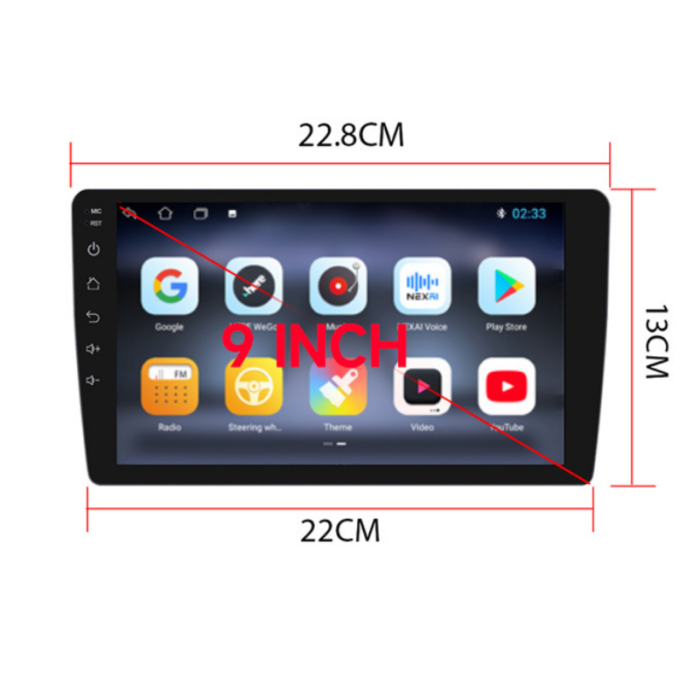Autoradio 9 Pollici Android GPS Touch Screen 2 Din Bluetooth Navigazione GPS WiFi Mirror Link Radio FM RDS