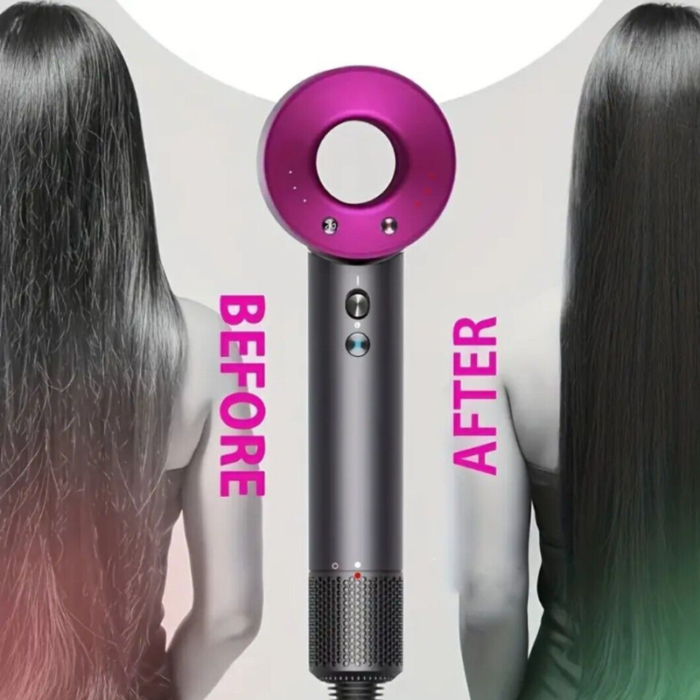 Phon Professionale Ionico 1800W con 5 Accessori – Asciugacapelli Supersonico per Capelli Lisci, Ricci e Anticrespo