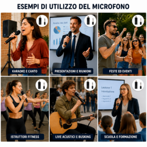 Microfono 2 in 1 - Senza Fili Wireless o con Filo, Ricevitore USB Professionale Microfono 2 in 1 - Senza Fili Wireless o con Filo, Ricevitore USB Professionale