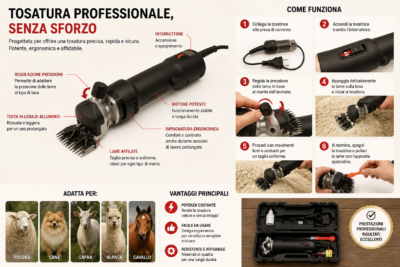 Tosatrice 750-1500W Professionale Pecore Cani Capre Valigetta Tosapecora Tosatrice 750-1500W Professionale Pecore Cani Capre Valigetta Tosapecora