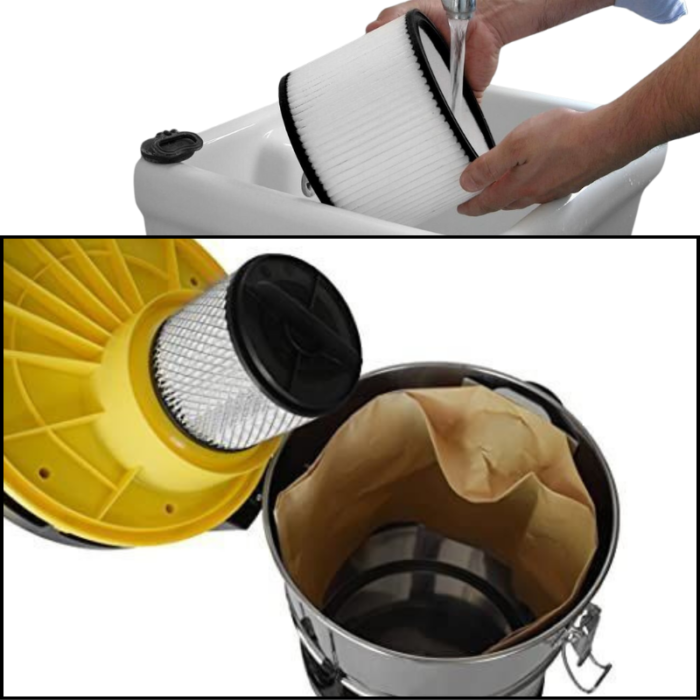 Bidone Aspirapolvere Aspiracenere 1200W Serbatoio 30 Litri Cavo 3m per Solidi e Liquidi