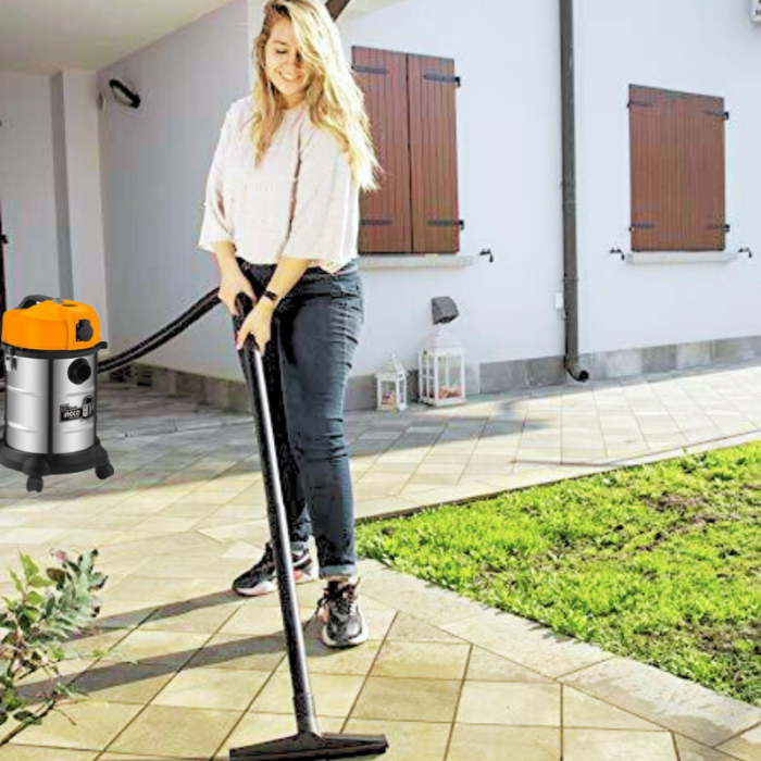 Bidone Aspirapolvere Aspiracenere 1200W Serbatoio 30 Litri Cavo 3m per Solidi e Liquidi