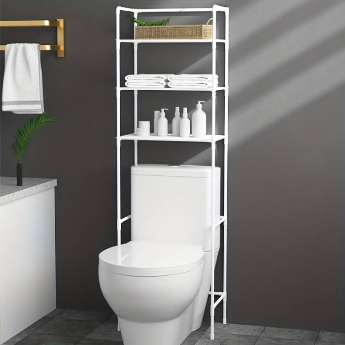 Scaffale Salvaspazio da Bagno per WC con 3 Mensole Mobiletto Portaoggetti