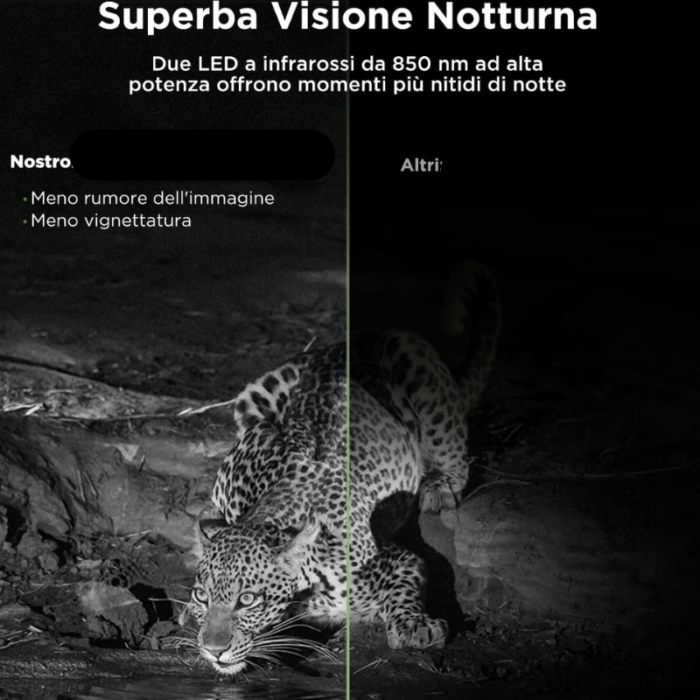 Fototrappola 4G Ricarica Solare Visione Notturna IP66 HD Monitoraggio Raccolti, Studio Fauna