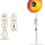 Stufa Parabola Elettrica Carbonio 1000W Oscillante Anti-Ribaltamento