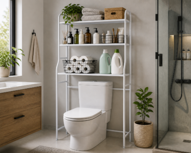 Scaffale Salvaspazio da Bagno per WC con 3 Mensole Mobiletto Portaoggetti Scaffale Salvaspazio da Bagno per WC con 3 Mensole Mobiletto Portaoggetti