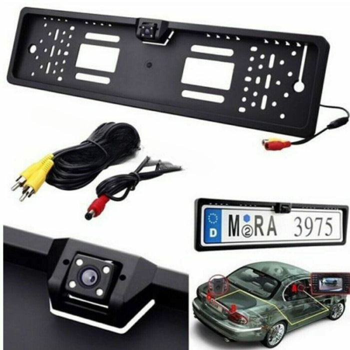 Porta Targa con Telecamera Posteriore Visuale 170° Retromarcia con Visione Notturna Portatarga per Auto
