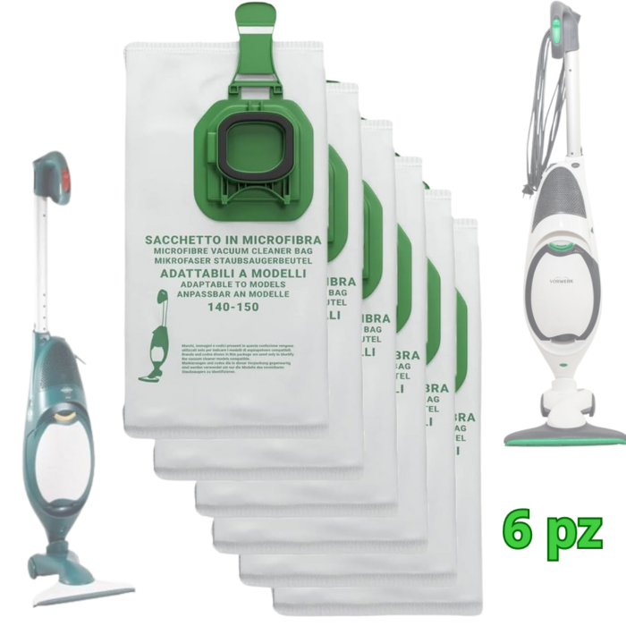 Kit 6 Sacchetti per Aspirapolvere Folletto VK140 - VK150 | Ricambio Compatibile Top Quality