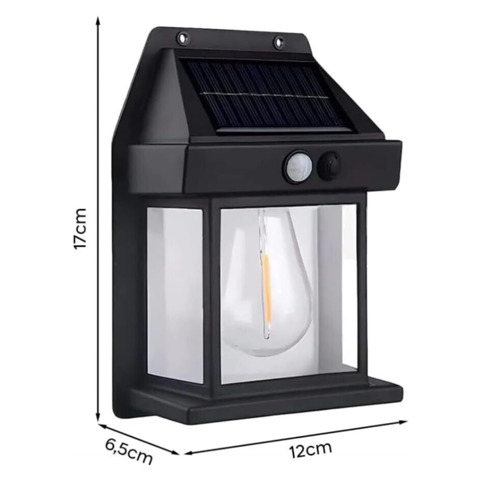 Appliques Ricarica Solare 600LM Lampada a Parete da Esterno, Luce Calda con Sensore di Movimento