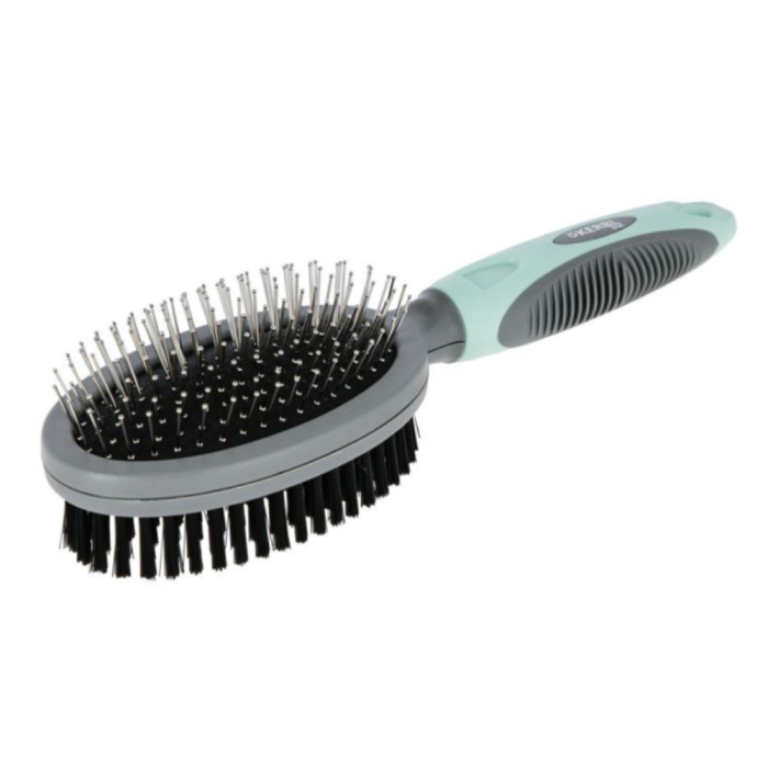 Spazzola Doppia 2 in 1 Pettine per Pelo Animali Domestici con Manico Ergonomico