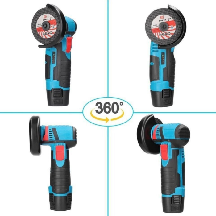 Kit Trapano Avvitatore + Smerigliatrice Flex con 2 Batterie 48V 2AH 4 Dischi 76mm