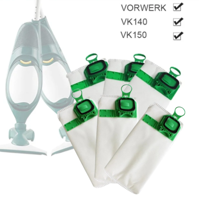 Kit 6 Sacchetti per Aspirapolvere Folletto VK140 - VK150 | Ricambio Compatibile Top Quality