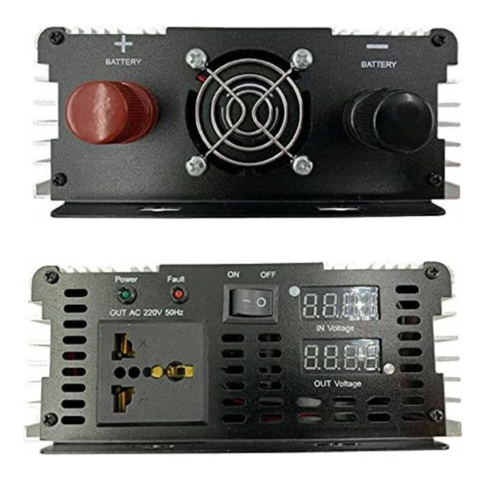 Inverter da 5000W 12V 220V Portatile con Pinze per Impianto Fotovoltaico, Auto, Camper, Barca