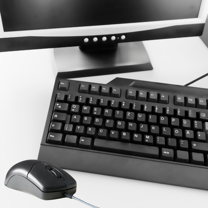 Tastiera QWERTY con Mouse Ambidestro, Tasti Ergonomici per Computer PC TV