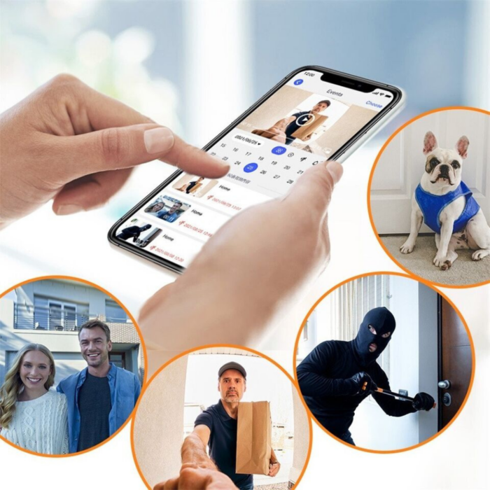 Campanello Wireless con Videocamera Applicazione sul Cellulare, Sicurezza della Casa per Porta, Portone