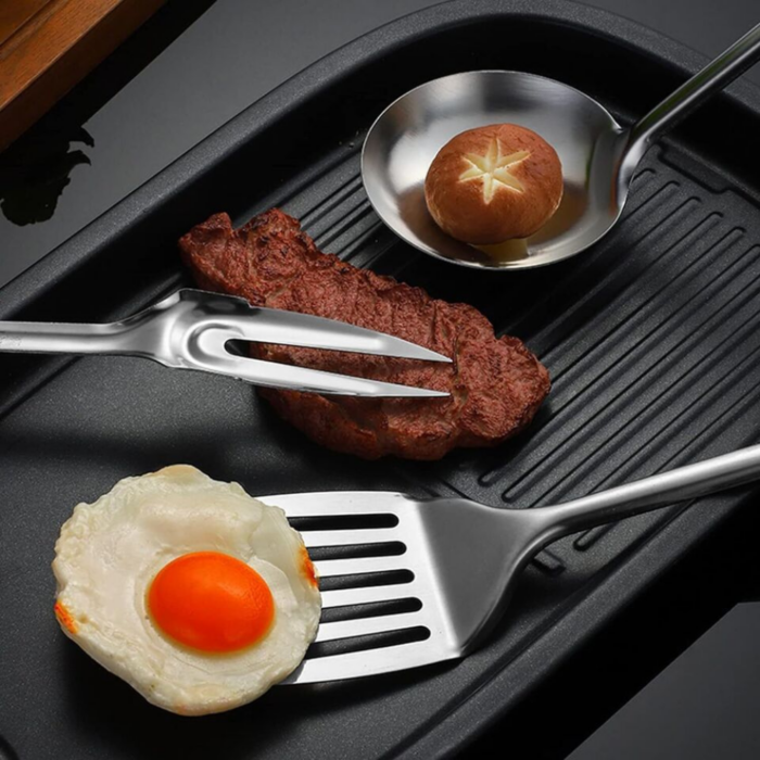 Set 6 Pezzi da Cucina Stand in Acciaio Inox Mensili Utensili per la Casa
