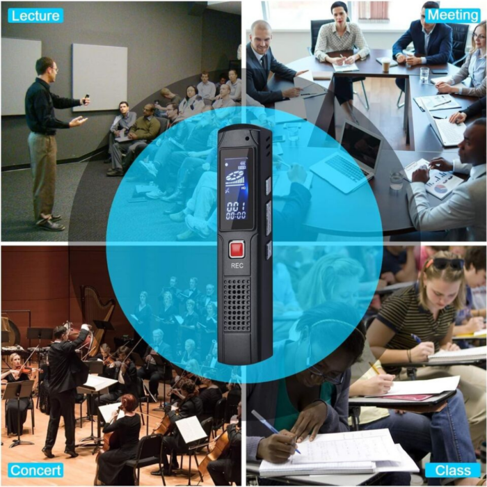 Registratore Vocale 16Gb Portatile Mp3 con Cuffie - Mini Audio Recorder LCD