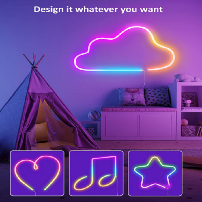 Striscia LED RGB 5 Metri Luci Multicolore Controllo con Applicazione, Telecomando