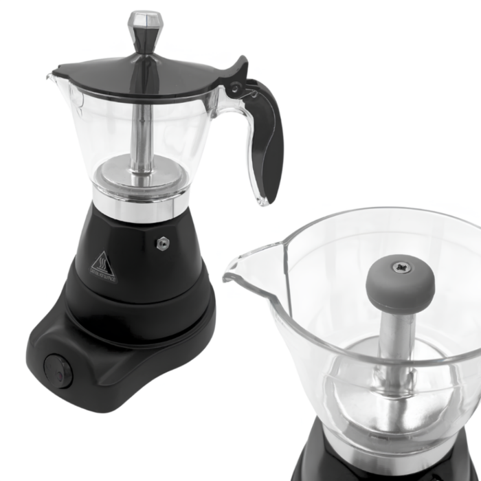 Caffettiera Elettrica 400W 3 Tazze per Caffè Macinato, Moka