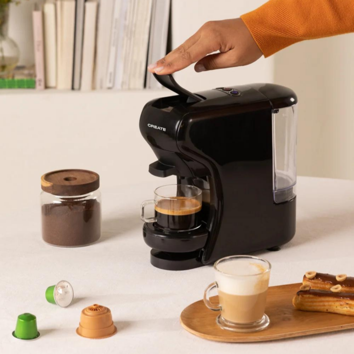 Macchina per Caffè 4 in 1 Compatibile con Cialde e Capsule 1450W Caffettiera