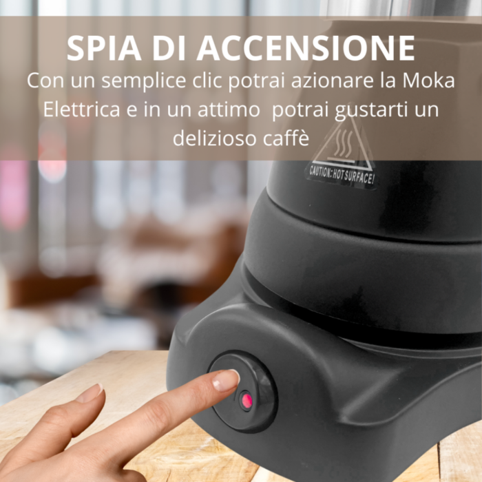 Caffettiera Elettrica 400W 3 Tazze per Caffè Macinato, Moka