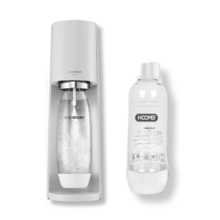 Macchina per Acqua Frizzante con Bottiglia da 1 Litro, Gasatore per Soda CO2 Portatile