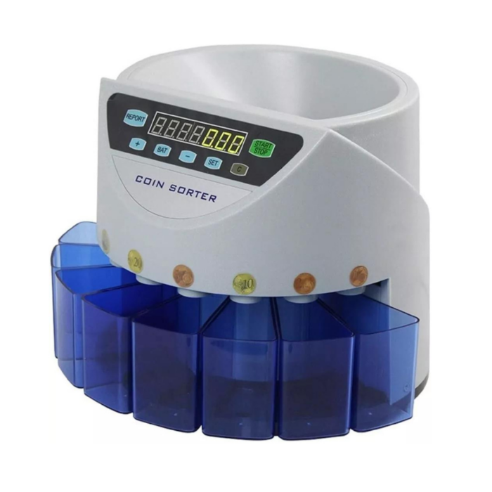 Macchina Contamonete 8 Cassetti Display Digitale, Separa Monete Automatico Fino a 216 Monete al Minuto