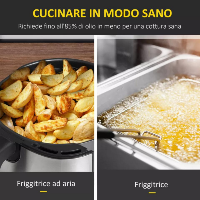 Friggitrice ad Aria 12 Litri 1700W Cestello Removibile Display Touch con Applicazione sul Cellulare