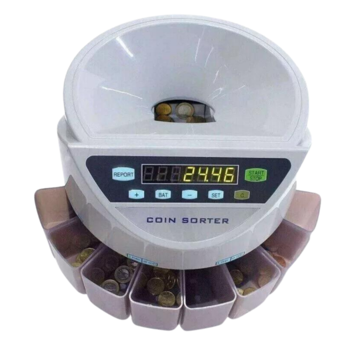 Macchina Contamonete 8 Cassetti Display Digitale, Separa Monete Automatico Fino a 216 Monete al Minuto