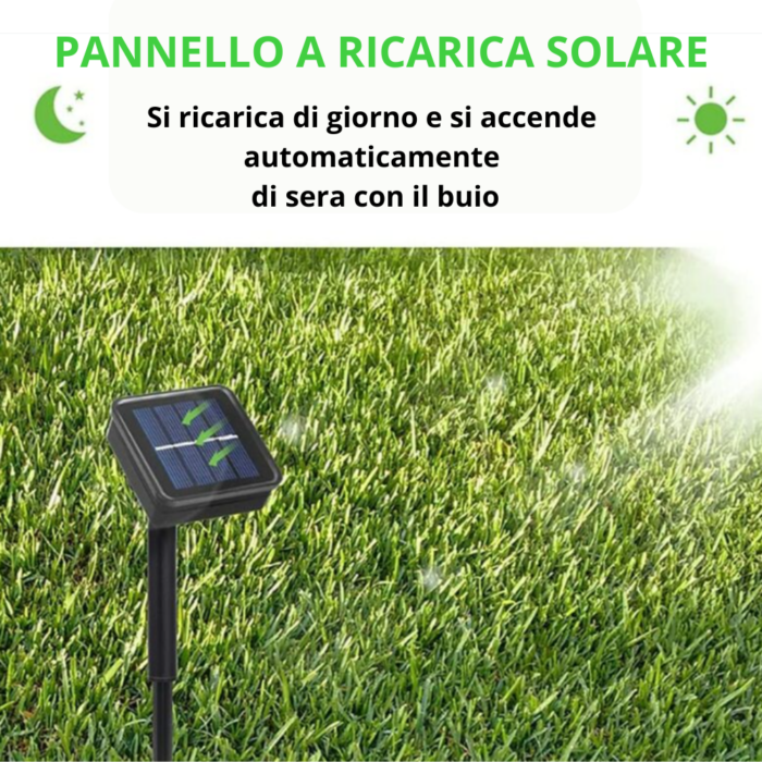 Catena Luminosa 100 LED 10m con Pannello Solare, Stringa in Filo di Rame Luce Bianca Fredda per Esterno IP65