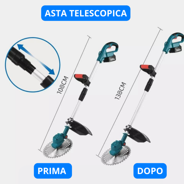 Decespugliatore Doppia Batteria 72V Universale Tagliaerba Elettrico 5 Ah Tagliabordi fino a 10cm