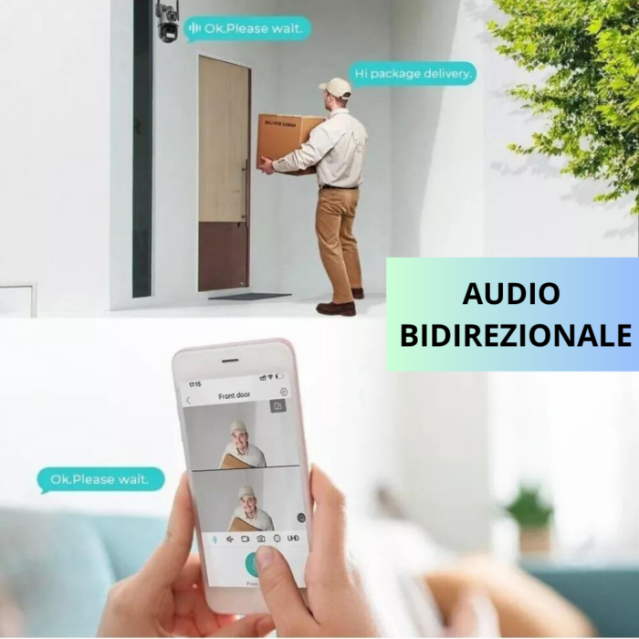 PTZ Telecamera Videosorveglianza 6MP 4K | WiFi, Doppio Obiettivo, Allarme e Audio Bidirezionale | IP66 Infrarossi