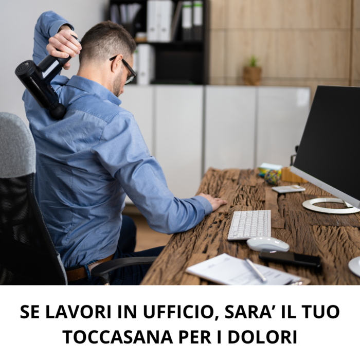 Pistola Massaggiante per Muscoli con 4 Testine, Massaggio Rilassante per Dolori Schiena, Collo, Arti, Allenamento, Ricaricabile
