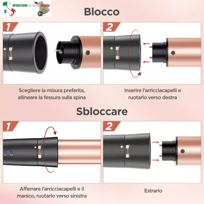 Set Piastre per Capelli 5 Accessori: 3 Coni Arricciacapelli + Piastra Lisciante + Piastra per Onde in Ceramica Antirottura