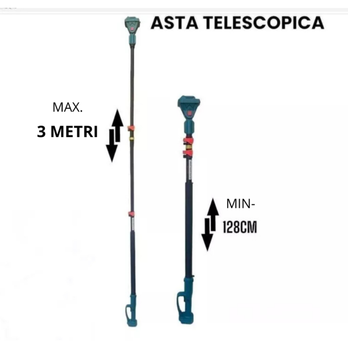 Kit potatura Cesoia Digitale + Motosega 8" Doppia Batteria 48V + Asta Telescopica 300mm + Guanti e Occhialini OMAGGIO