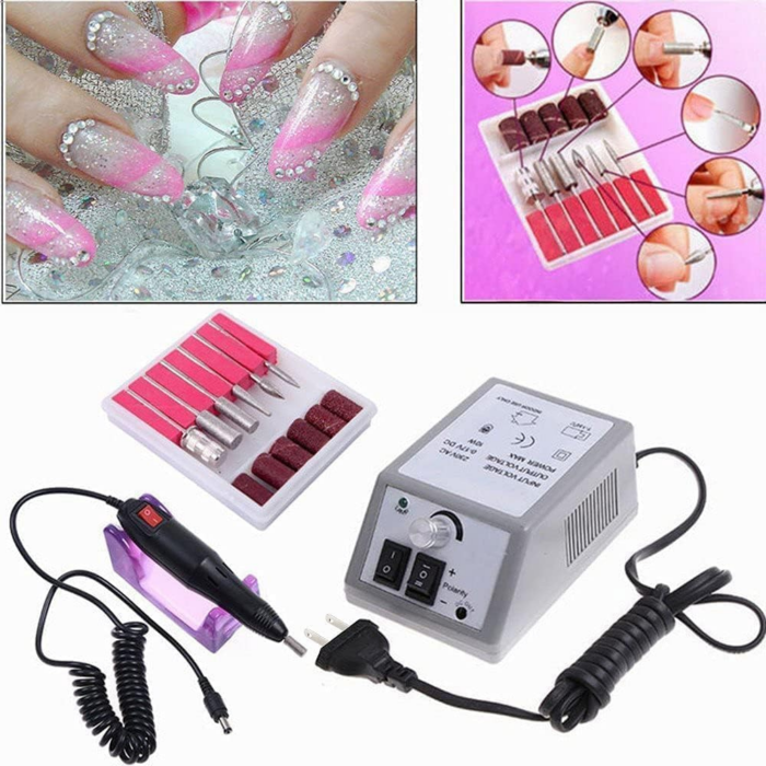 Fresa Unghie Professionale per Manicure, Pedicure, Ricostruzione, Gel, Lima Elettrica Kit Completo