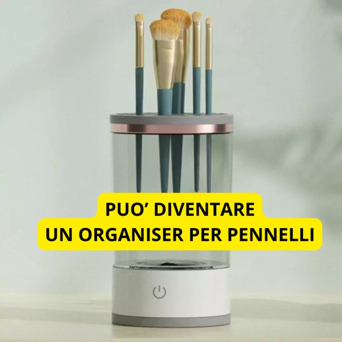 Pulitore Elettrico per Pennelli da Trucco, Asciugatura Automatica, Disinfettante e Ricaricabile